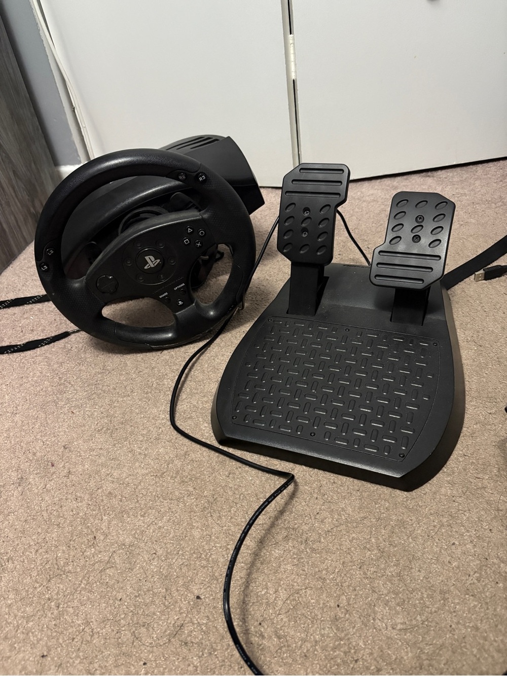 Sony Black Racing Wheel with Dual Pedal Set